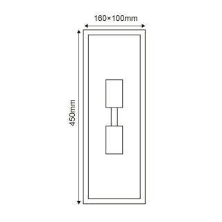 Aca Celia Επιτοίχιο Φωτιστικό Μαύρο (CELIA2WBK)
