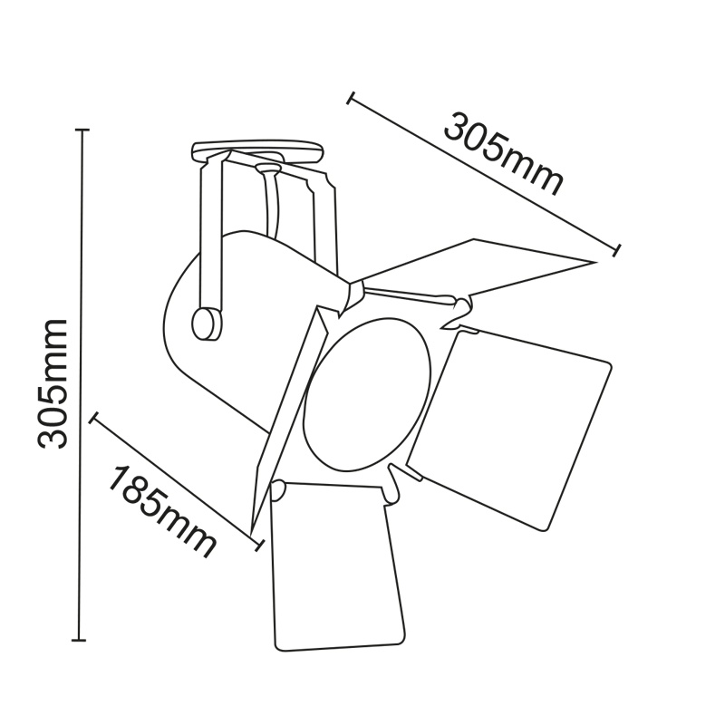 Aca Σποτ ράγας 2 καλωδίων E27 PAR30 Μαύρο (238TLB2W)