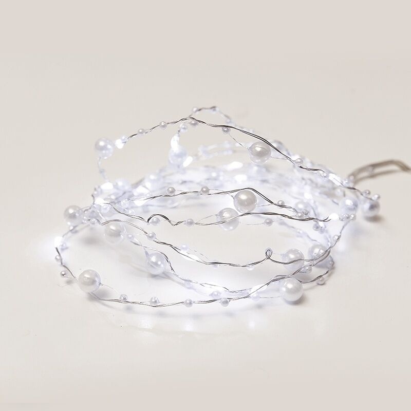 20 Led (3mm) Λαμπάκια Pearl με Ασημί Καλώδιο Χαλκού (XSW20W2APEARL)