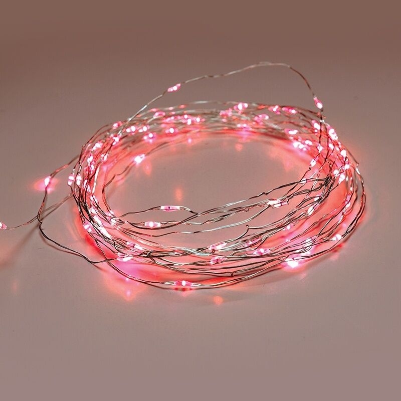 100 Led (3mm) Κόκκινα Λαμπάκια με Ασημί Καλώδιο Χαλκού & Πρόγραμμα (XSW100RAF44)