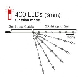 400 Led (3mm) RGB & Κίτρινα Λαμπάκια με Ασημί Καλώδιο Χαλκού & Πρόγραμμα (XSW400RGBYAF44)