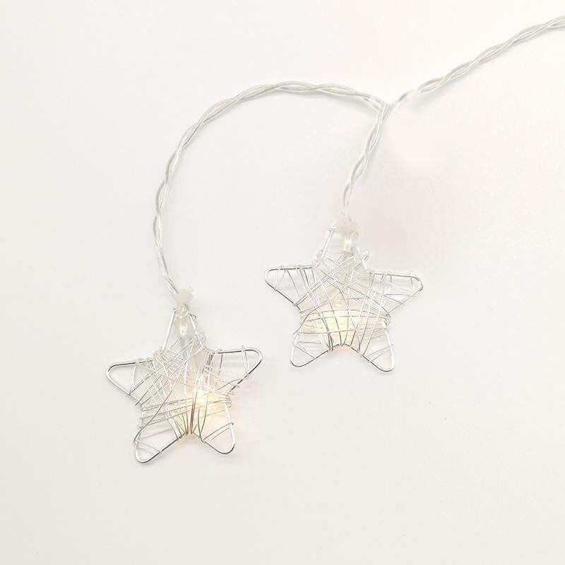 10 Led (5mm) Θερμά Λαμπάκια Stars με Ασημί Μέταλλο (XMSSTAR10WW2A)