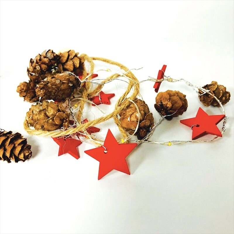 20 Led (5mm) Θερμά Λαμπάκια Garland Red Star (XX20WW2A)