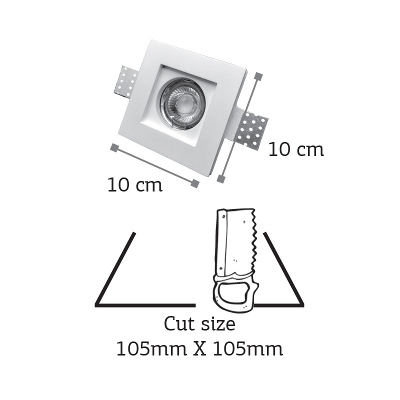 InLight Χωνευτό Τετράγωνο Φωτιστικό Σταθερό GU10 (X0005)