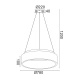 Aca Led Κρεμαστό Φωτιστικό 80W 3000K Λευκό (BR81LEDP78WH)