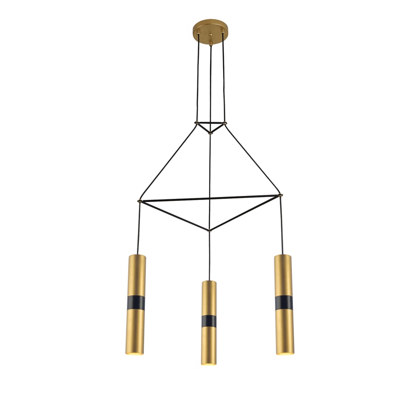 Aca Τρίφωτο Κρεμαστό Φωτιστικό Ορείχαλκος - Μαύρο (HM853P56BR)