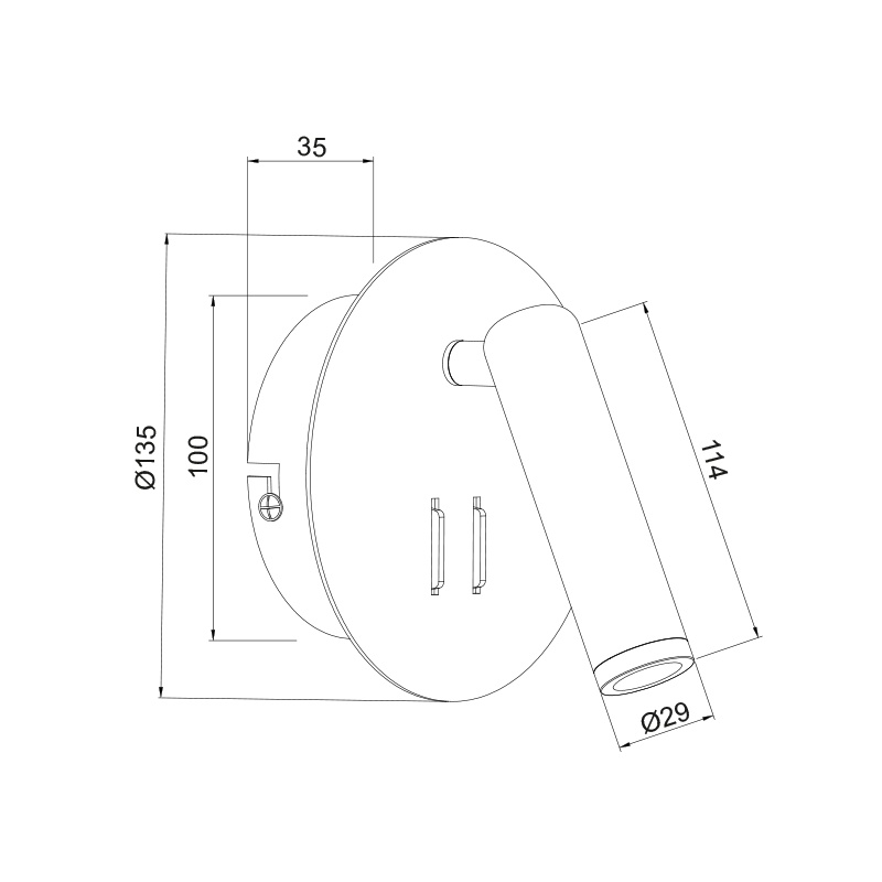 Aca Led Επιτοίχιο Φωτιστικό 3000K Μαύρο (SF1801LEDB)