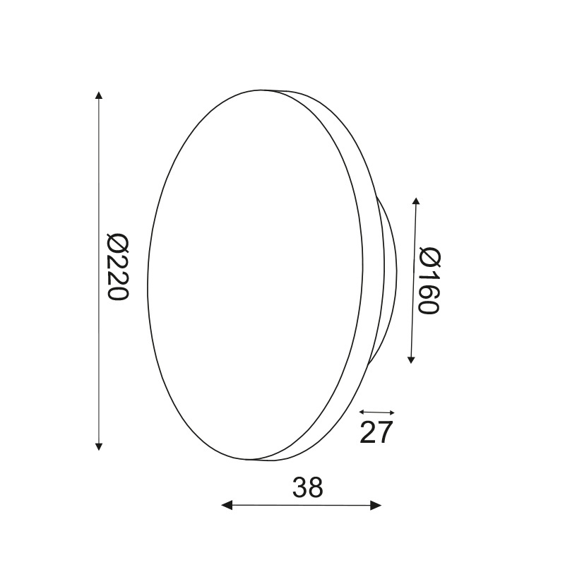 Aca Led Επιτοίχιο Φωτιστικό 10W 3000Κ Ø22 (ZM1710LEDWT)