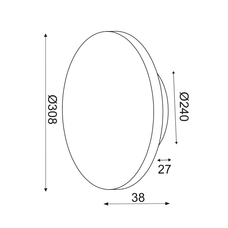 Aca Led Επιτοίχιο Φωτιστικό 15W 3000Κ Ø30 (ZM1715LEDWDL)
