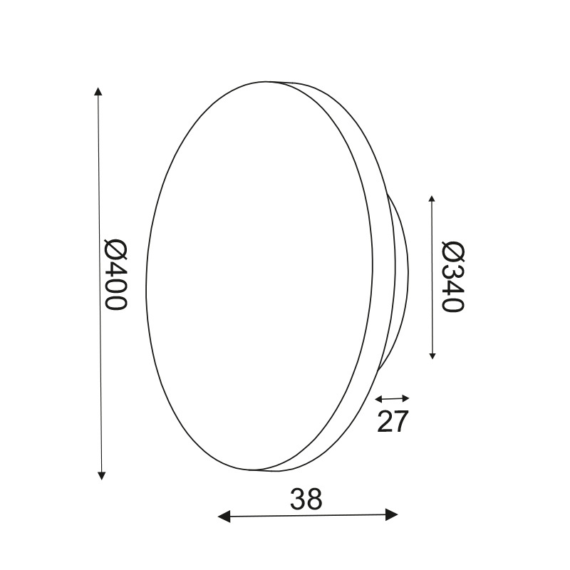 Aca Led Επιτοίχιο Φωτιστικό 24W 3000Κ Ø40 (ZM1724LEDWLL)