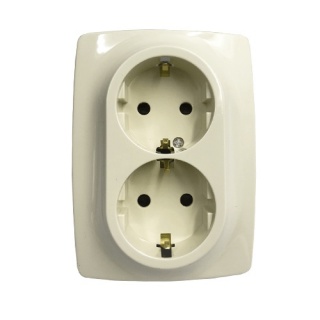 Acaelec Prime Διπλή Πρίζα Σούκο Ασφαλείας Ιβουάρ (1000116202)