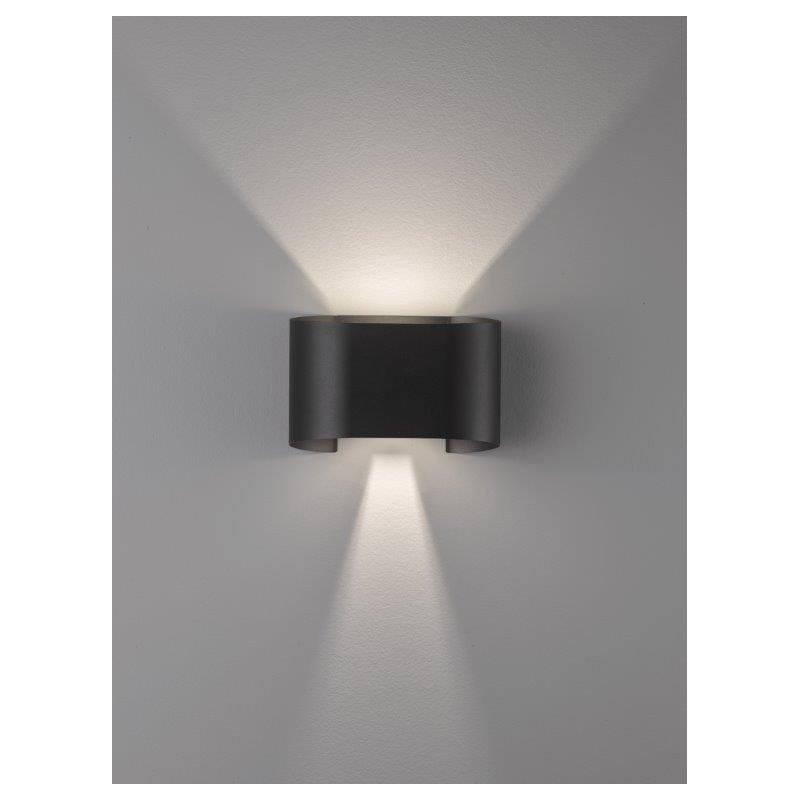 Fischer Honsel Led Απλίκα Φωτιστικό Τοίχου Wall Μαύρο Ματ IP44 18x9,5 (30262)