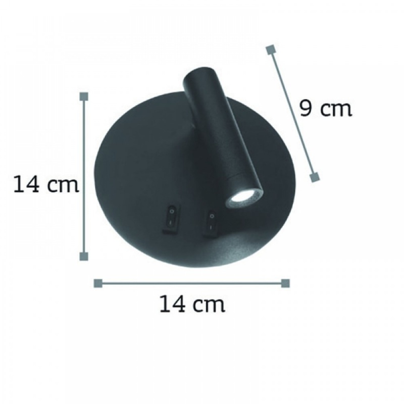 InLight Led Επιτοίχιο Φωτιστικό Μαύρο (43418)