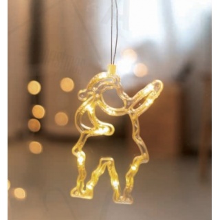 Led Διακοσμητικό CLEAR PLASTIC SANTA 10 Led Θερμά (X04151105)