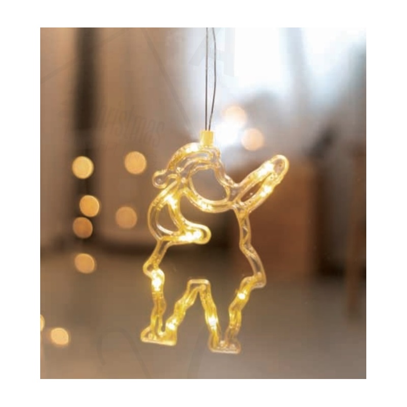 Led Διακοσμητικό CLEAR PLASTIC SANTA 10 Led Θερμά (X04151105)