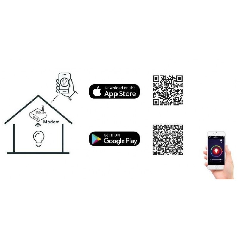 Λάμπα WIFI SMD LED Candle 5W E14 RGBW + CCT (C375WIFI)