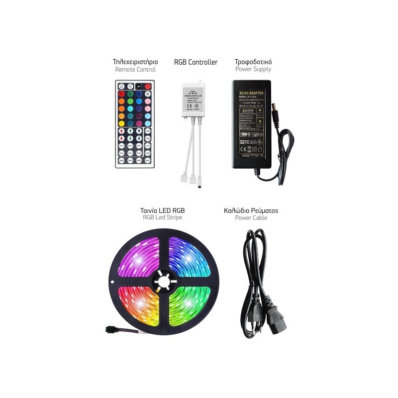 Spotlight ΣΕΤ 5μ WiFi SMD LED Αδιάβροχη Λωρίδα 14.4W/m RGB (5133)