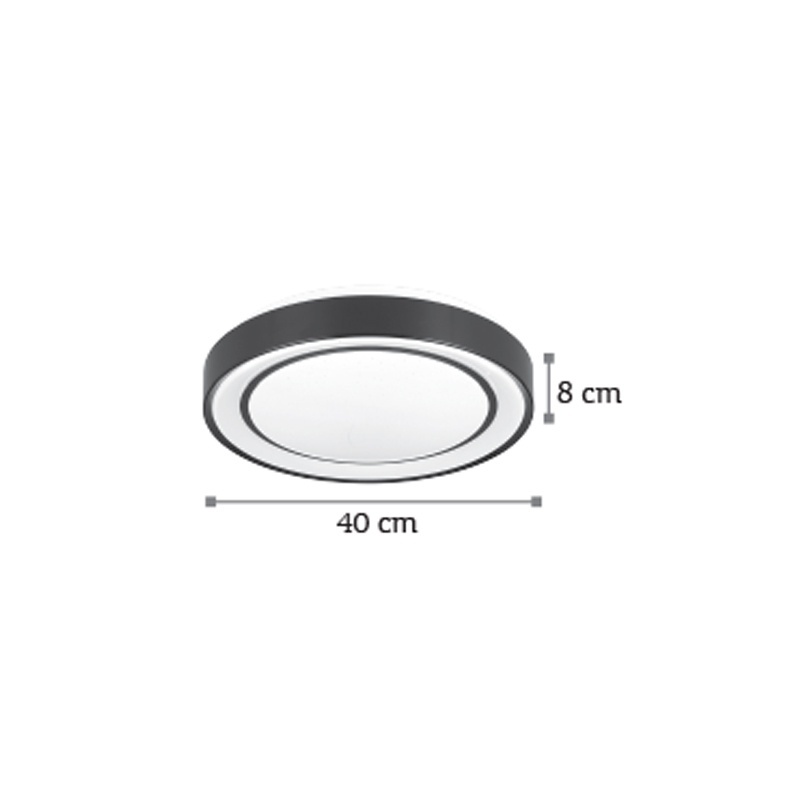InLight Led Φωτιστικό Οροφής 27W Μαύρο (42179B)