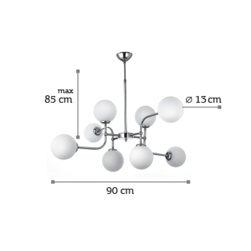 InLight Οκτάφωτο Φωτιστικό Οροφής Χρυσό (6169-8-GL)