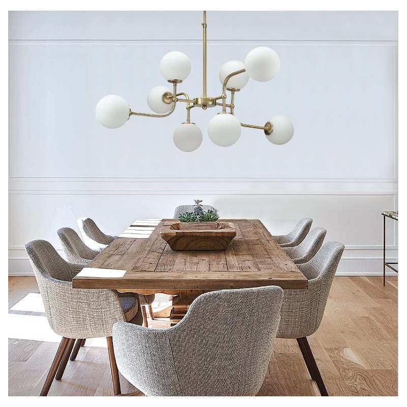 InLight Οκτάφωτο Φωτιστικό Οροφής Χρυσό (6169-8-GL)