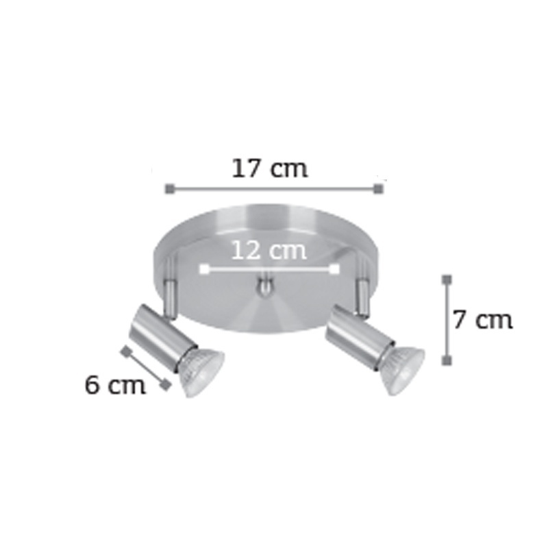 InLight Δίφωτο Spot Οροφής Οξυντέ (9075-2)