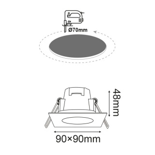 LED SMD ΛΕΥΚΟ χωνευτό φωτιστικό οροφής 5W 120° 4000K (VERA540SWN)