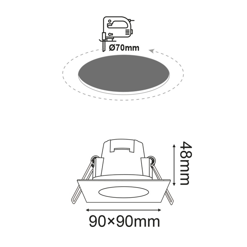 LED SMD ΛΕΥΚΟ χωνευτό φωτιστικό οροφής 5W 120° 4000K (VERA540SWN)