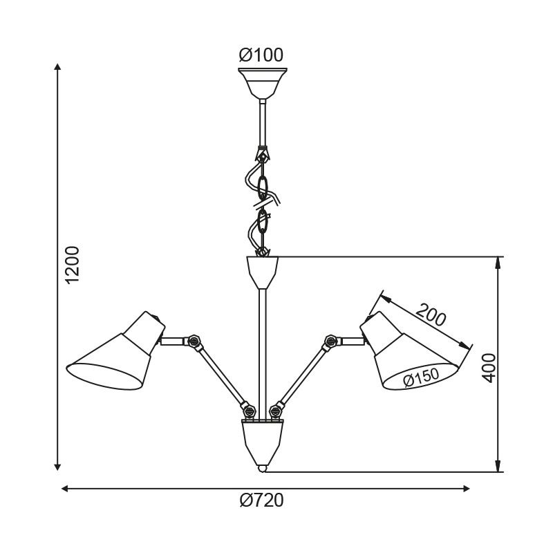 Aca Vintage Φωτιστικό Οροφής Μαύρο (TNK854573PB)