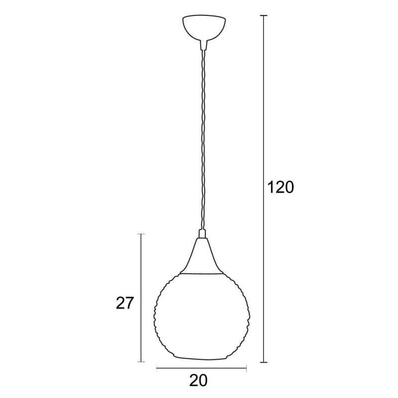 Arkolight Φωτιστικό μονόφωτο γυαλί φιμέ Ε27 Φ20 (Κ451-4/20)