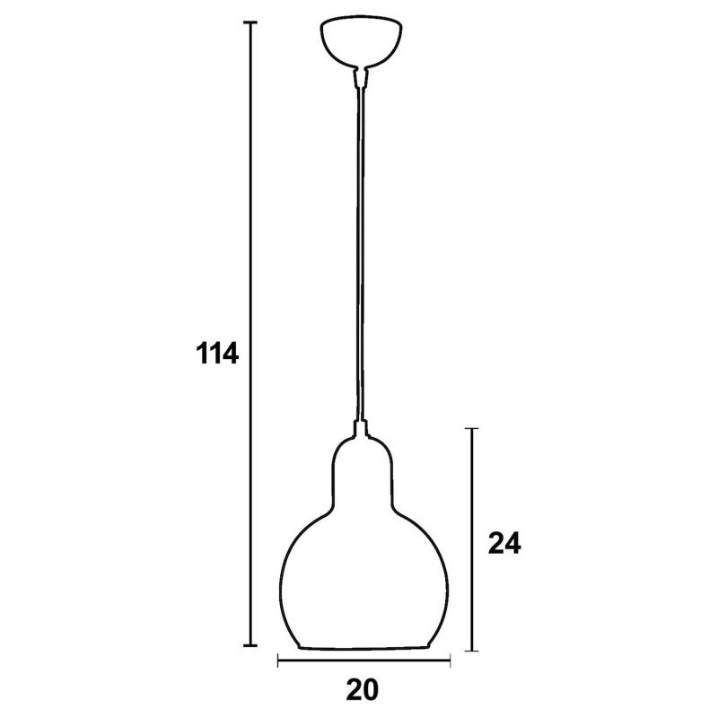 Arkolight Φωτιστικό μονόφωτο γυαλί φιμέ E27 Φ20 (Κ251-4/20)