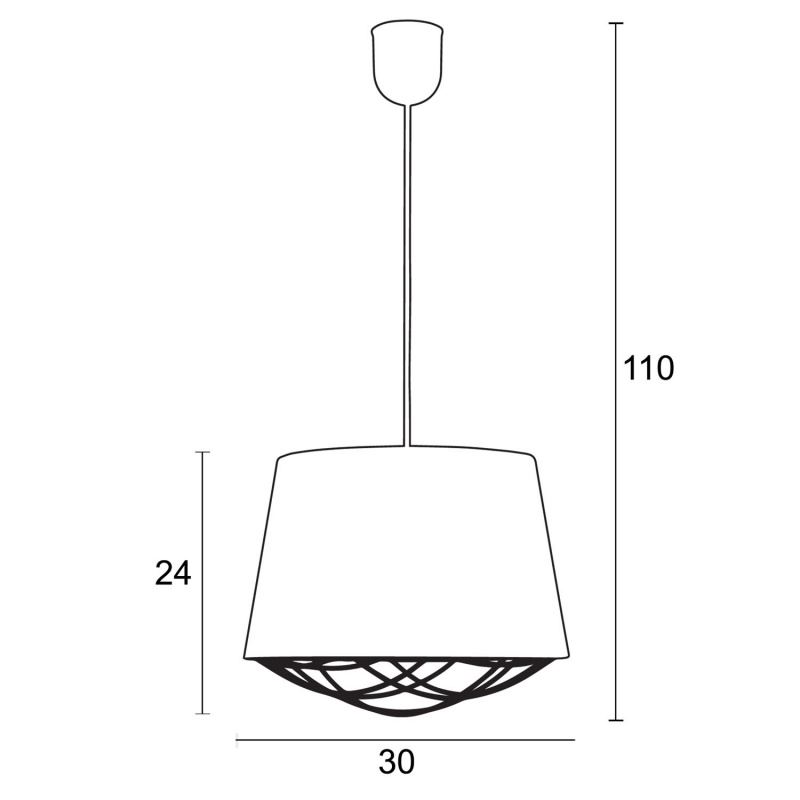 Arkolight Φωτιστικό μονόφωτο αμπαζούρ μόκα Ε27 Φ30 (Ρ421-3/30) [ΥΚ]
