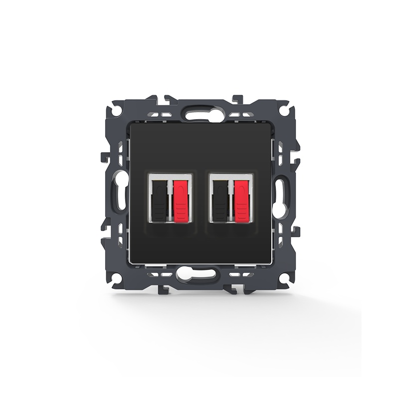 Acaelec Prime Διπλή Πρίζα Ηχείων με Κλιπ Ματ Ανθρακί (1000113605)