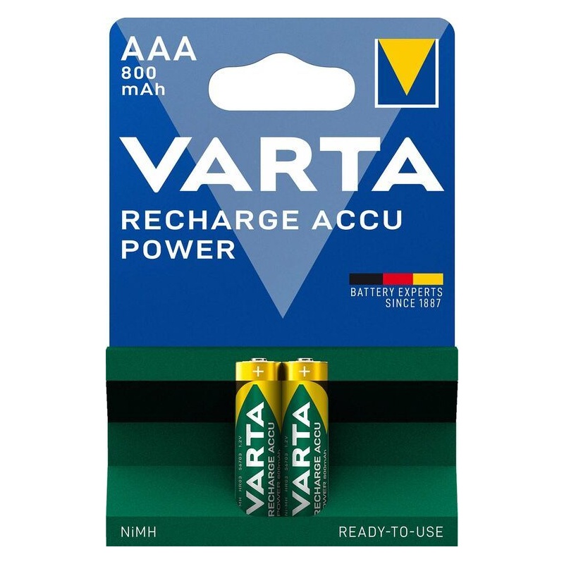 Επαναφορτιζόμενες Μπαταρίες Ni-MH 800mAh Varta AAA (HR03) (56703101402)