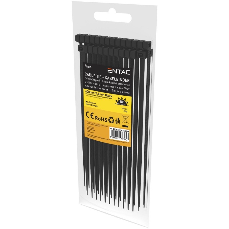 Entac Δεματικά 400x4.8mm Μαύρα 50τμχ (ECT-4.8-400-B)
