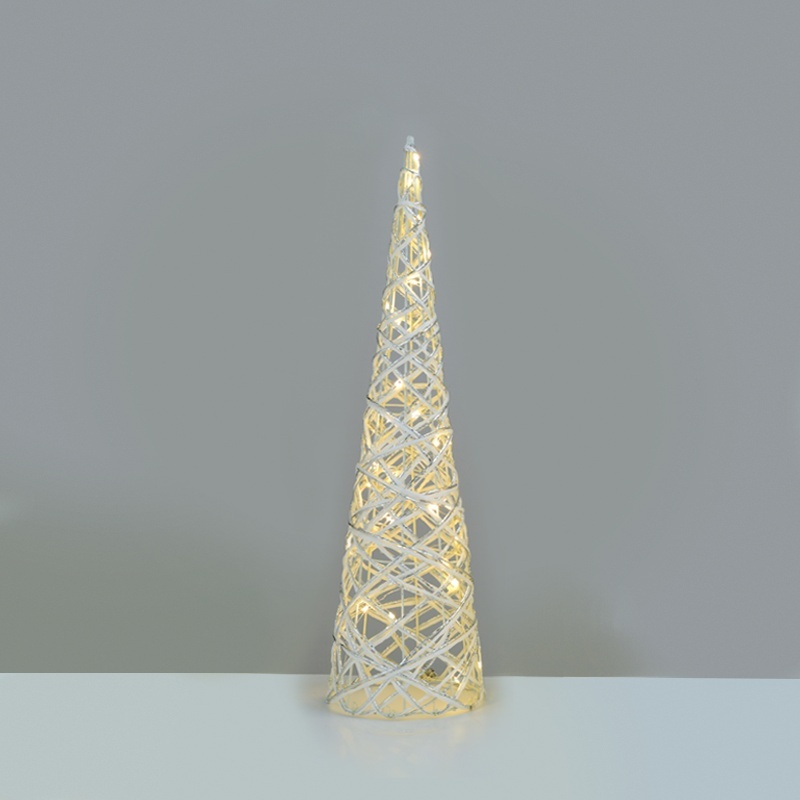 Επιτραπέζιο WHITE & SILVER CONE Δέντρο 30 Led Θερμά 60cm (X11301118)