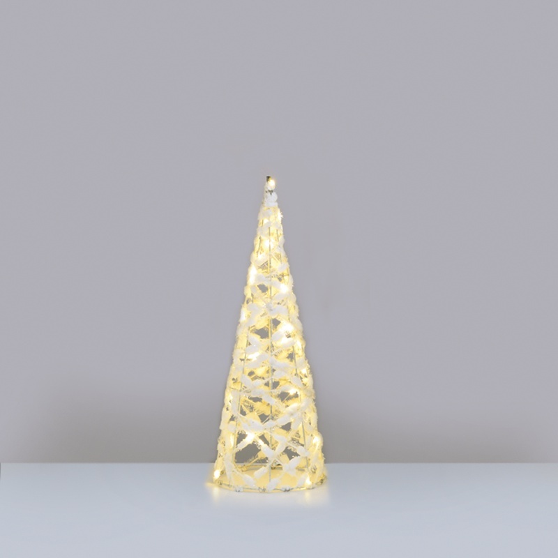 Επιτραπέζιο WHITE COTTON THREAD CONE Δέντρο 30 Led Θερμά 50cm (X11301119)