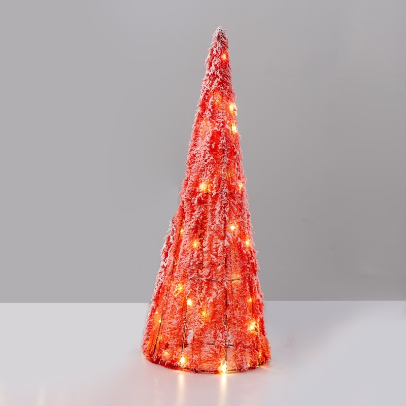 Επιτραπέζιο RED TINSEL CONE Δέντρο 30 Led Θερμά 60cm (X113011332)