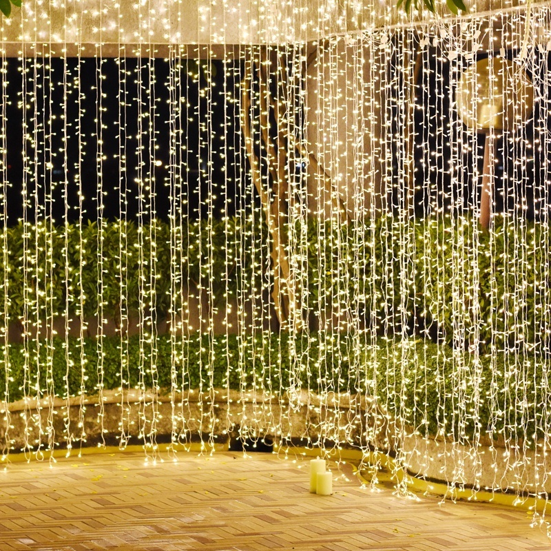 360 Led (5mm) Λαμπάκια Κουρτίνα Θερμά 2x2m με Διάφανο Καλώδιο (X08360121)