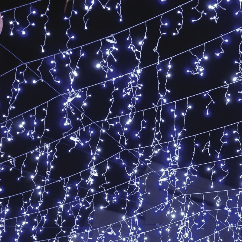 144 Led (5mm) Λαμπάκια Βροχή Ψυχρά 300x60cm με Διάφανο Καλώδιο & Πρόγραμμα (X08144222)