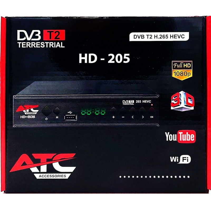 Επίγειος Ψηφιακός Δέκτης ATC HD-205 DVB-T2 H.265 (HD-205)