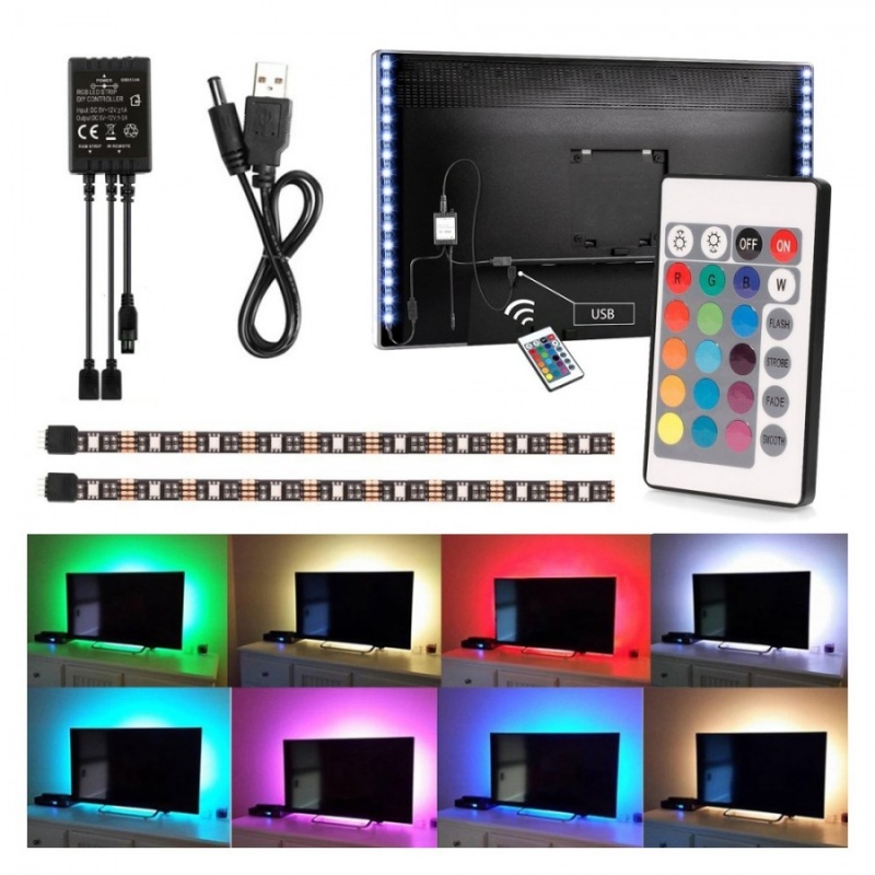Spotlight USB TV LED KIT λωρίδα 7.2W RGB με Τηλεχειριστήριο (5180)