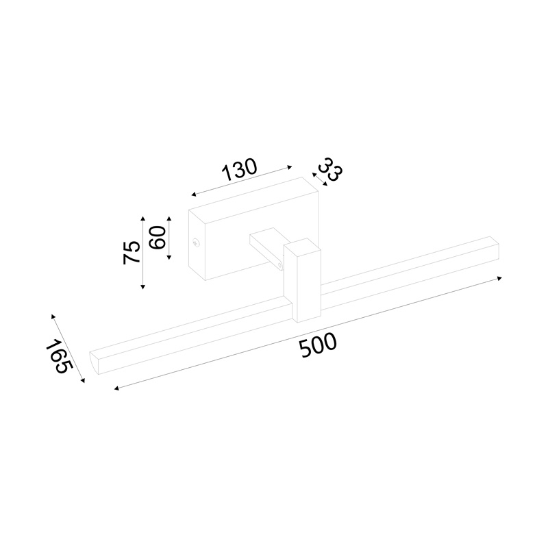 Aca Led Επιτοίχιο Φωτιστικό 12W 3000Κ Μαύρο (PN13LEDW50BK)