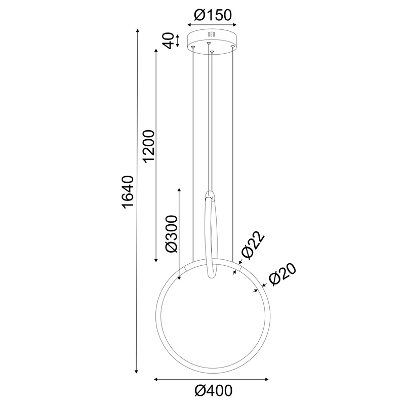 Aca Led Κρεμαστό Φωτιστικό 24W 3000K Ορείχαλκος (ZM31LEDP40BR)