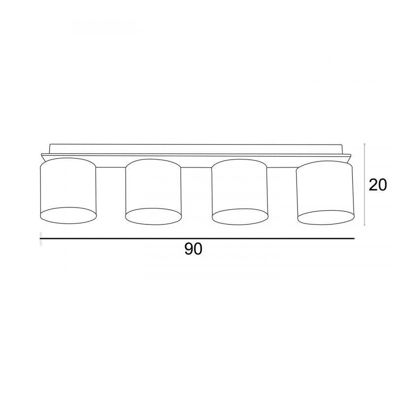 Arkolight Φωτιστικό Οροφής 4Φ Ξύλο-Αμπαζούρ Γκρι E27 (3420-4/4)