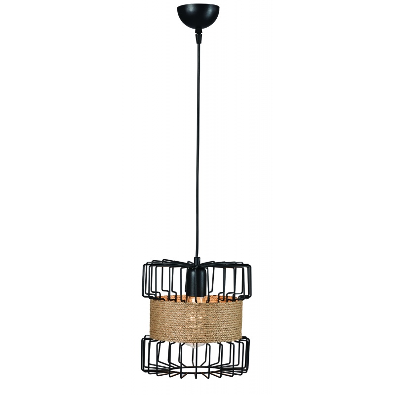 Arkolight Φωτιστικό Μονόφωτο Μέταλλο Μαύρο-Σχοινί E27 Φ28 (167-3/28)