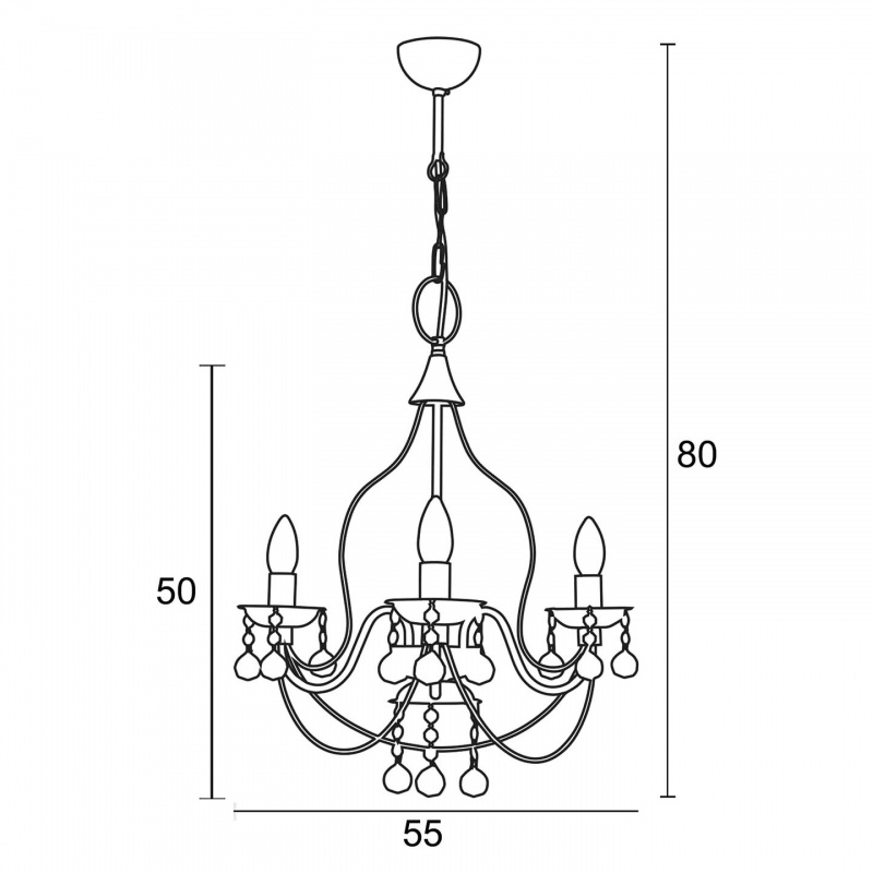 Arkolight Φωτιστικό Πολύφωτο 3Φ Μέταλλο Λευκό E14 (1564-1/3)