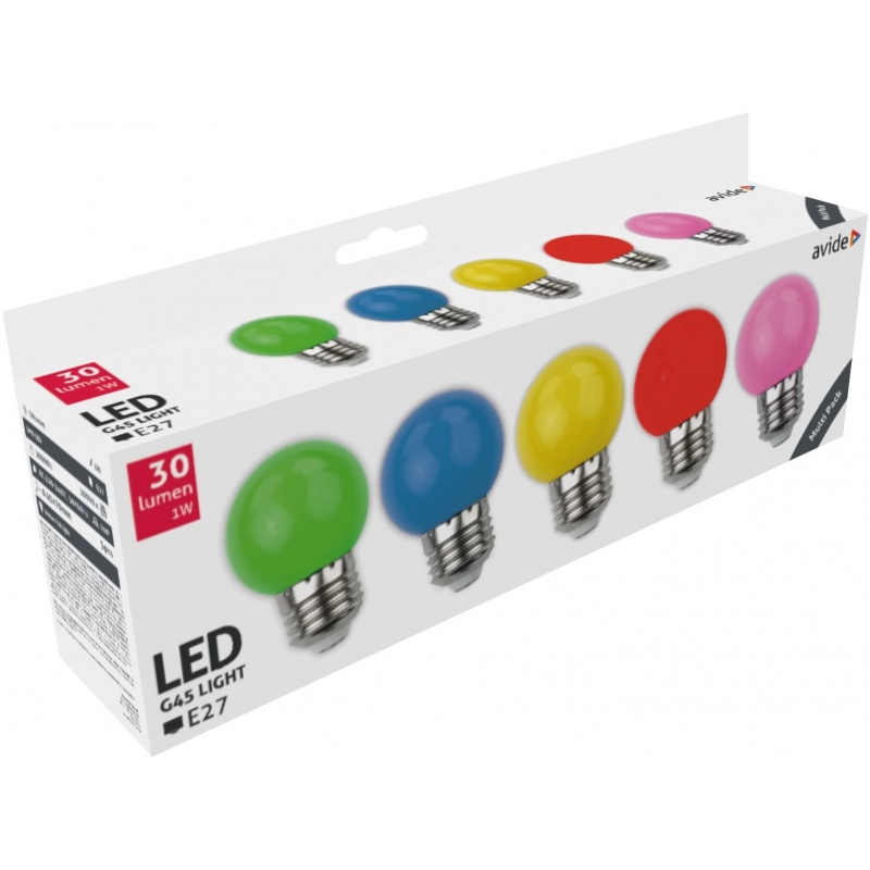 Avide Λάμπες Led SMD 1W E27 Σετ 5 τεμάχια (ABDLG45-1W-B5)