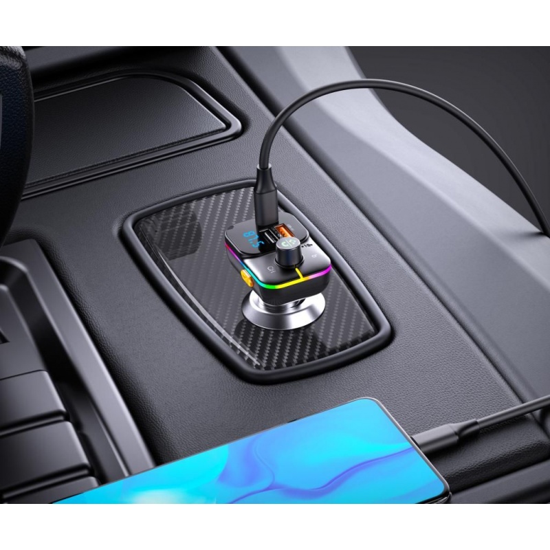 XO BCC09 Φορτιστής Αυτοκινήτου Bluetooth MP3 με TF Card Slot + PD 25W Μαύρο