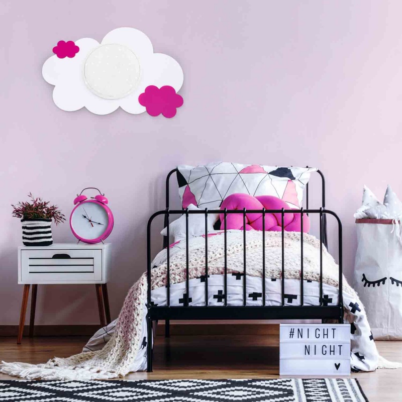 Elobra Led Παιδικό Φωτιστικό Τοίχου Σύννεφο Ροζ Cloud Starlight (137741)