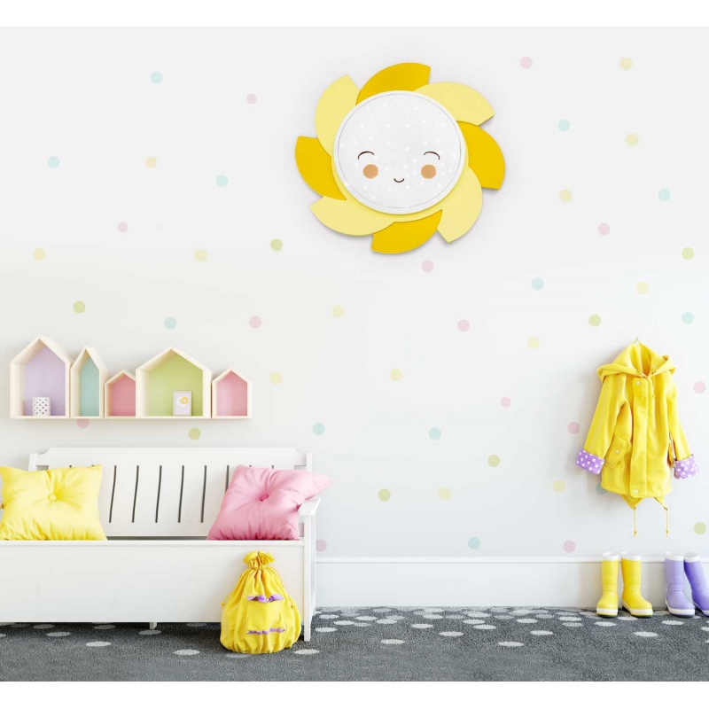 Elobra Led Παιδικό Φωτιστικό Τοίχου Κίτρινο Ήλιος Sun Siri Starlight Smile (137390)